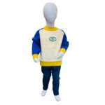 Boys Cream & Blue Color Block Winter Sweatshirt – Yellow Ribbed Trim