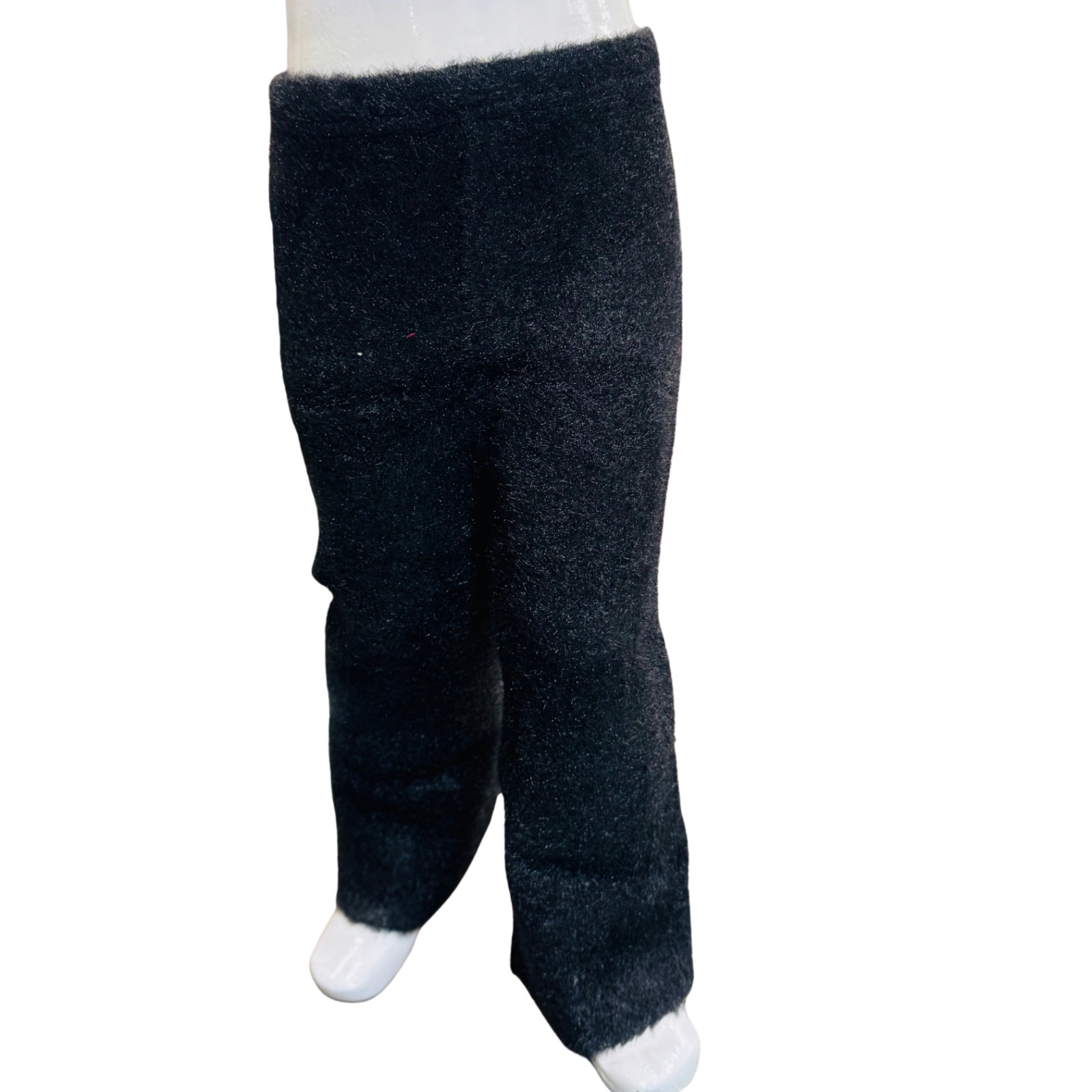 Girls Black & White Winter Sweater Set with Faux Fur Jacket - Image 4