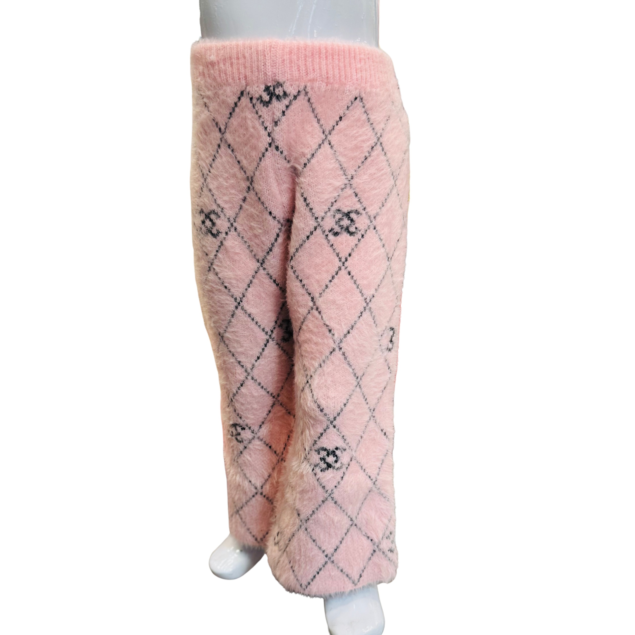 Girls Pink Winter Sweater Set with Heart Design & Pearl Detailing - Image 4