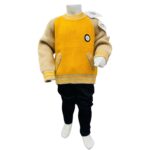 Boys Winter Knitted Sweatshirt & Trouser Set – Yellow & Black