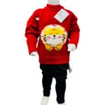 Boys Winter Cartoon Tiger Knitted Sweater & Trouser Set