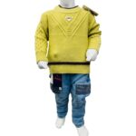 Boys Winter Knit Sweater & Denim Jeans Set – Yellow