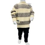 Boys Winter Striped Knitted Sweater & Trouser Set – High Neck