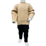 Boys Winter Cable Knit High Neck Sweater & Trouser Set