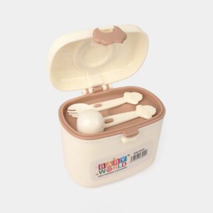 Baby World Milk Powder Container With Spoon & Fork Set
