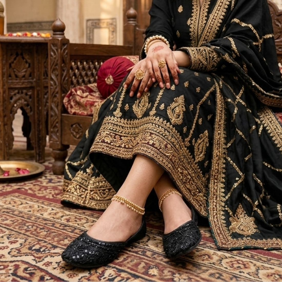 Black Fancy Khussa
