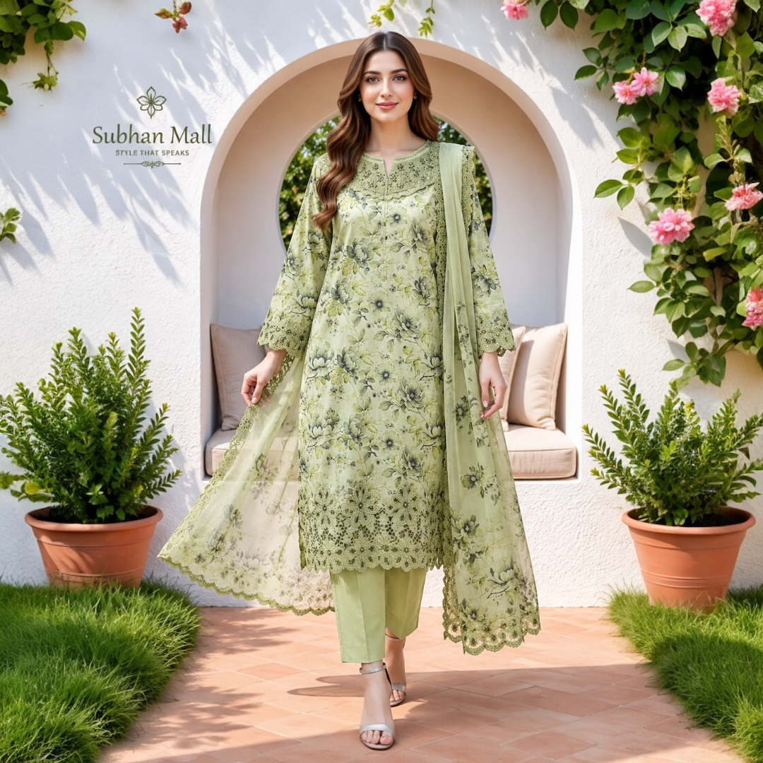 Premium 3 Piece Embroidered Ladies Suit