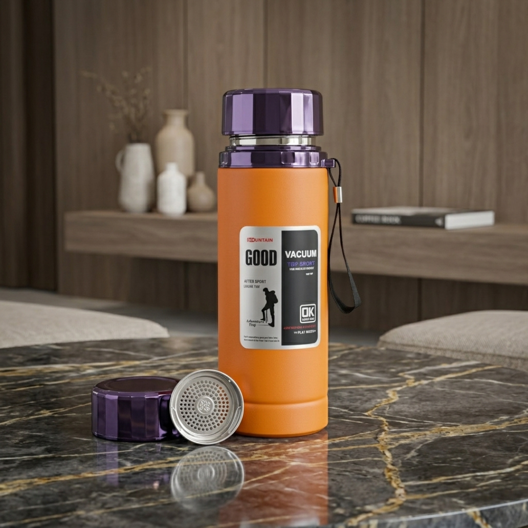 Premium Orange Vacuum Water Bottle – Insulated Sports & Travel Flask