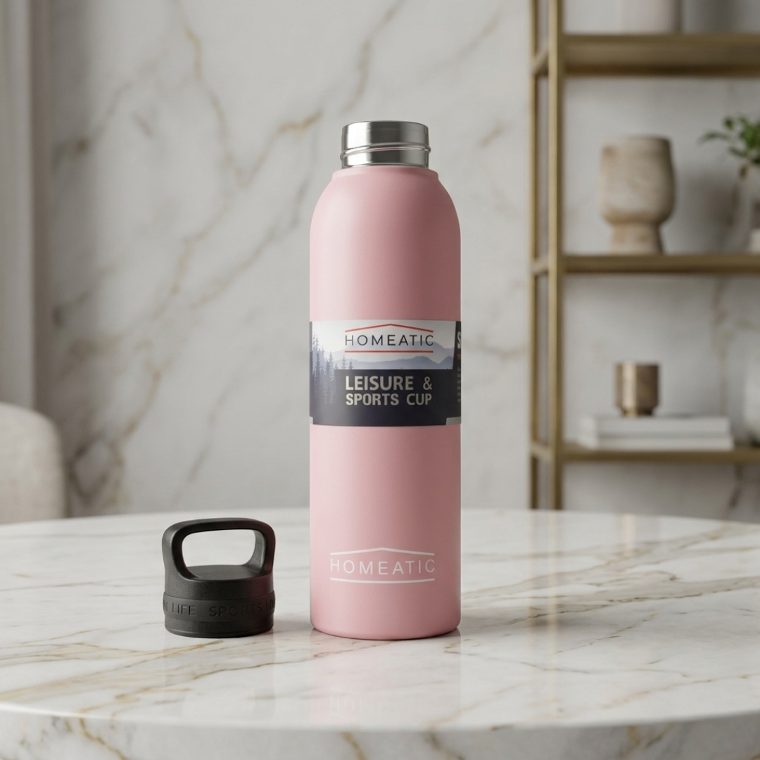 Premium Pink Sports Water Bottle with Carry Handle | Stylish Reusable Bottle for Gym, Travel & Daily Use