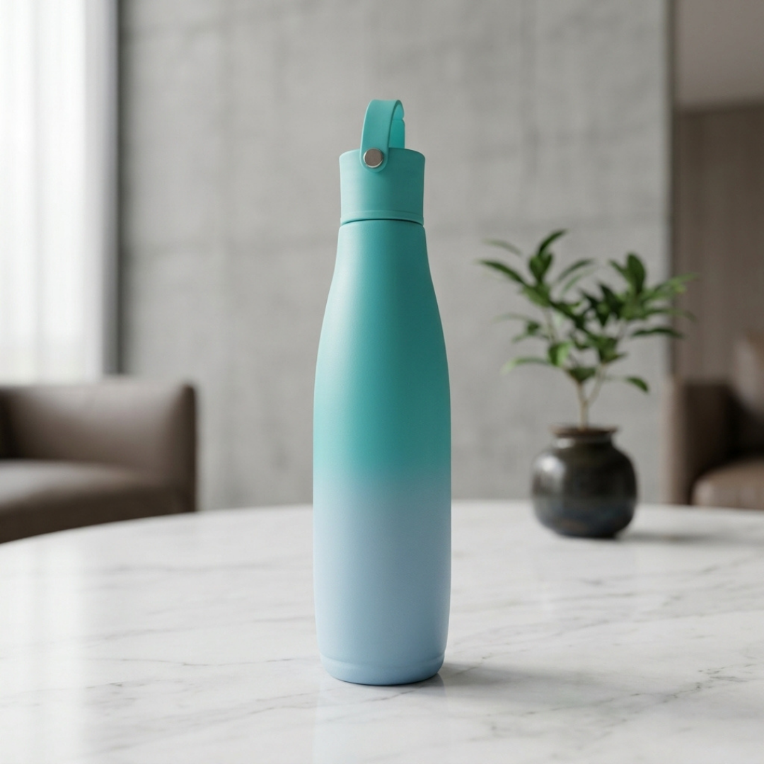 Premium Aqua Blue Water Bottle with Carry Handle | Stylish Reusable Sports & Travel Bottle