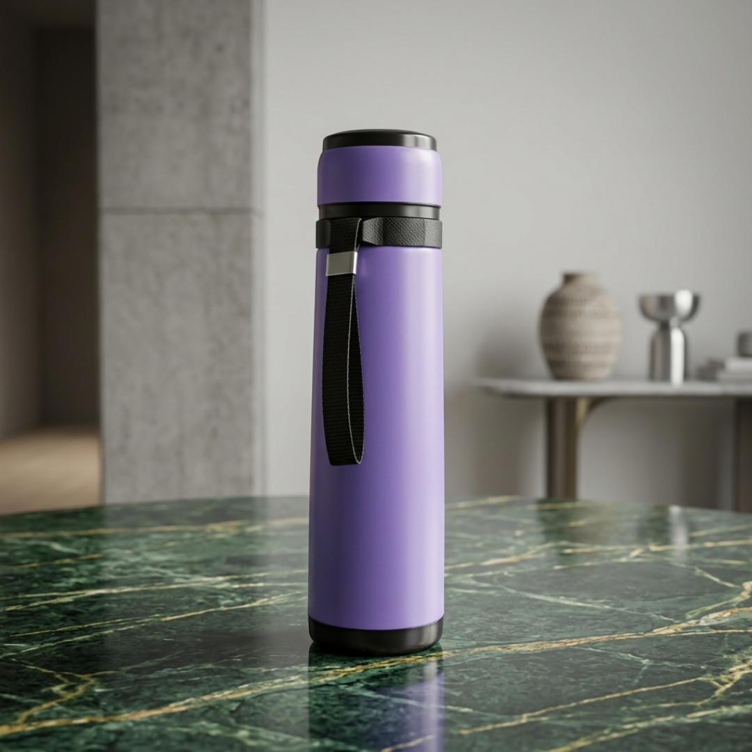 Premium Vacuum Insulated Water Bottle – Stylish Sports Flask with Strap