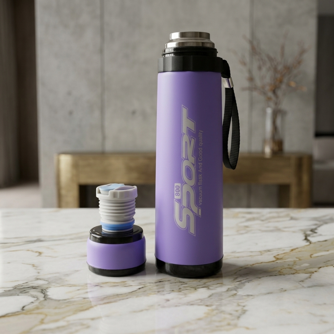 Premium Vacuum Insulated Water Bottle – Stylish Sports Flask with Strap