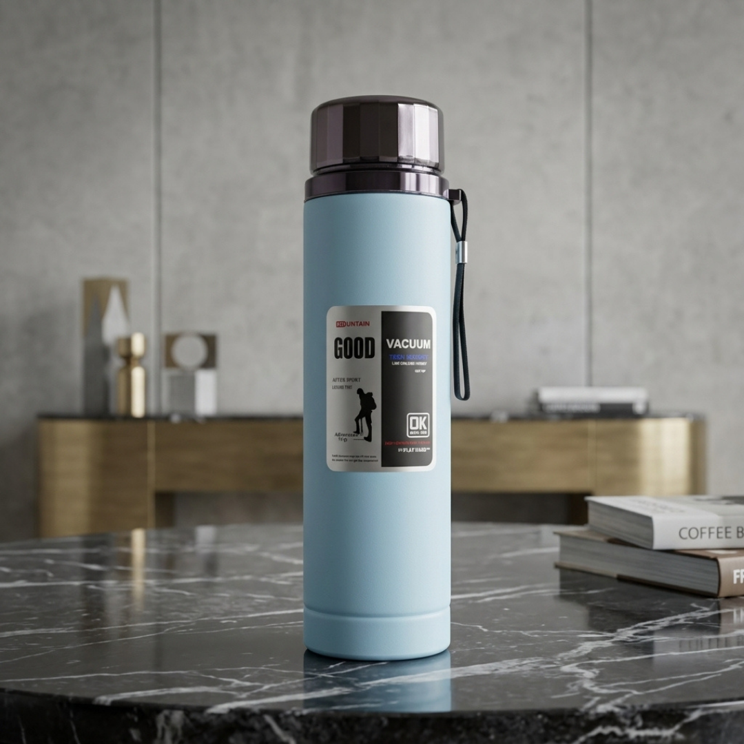Premium Light Blue Stainless Steel Vacuum Water Bottle