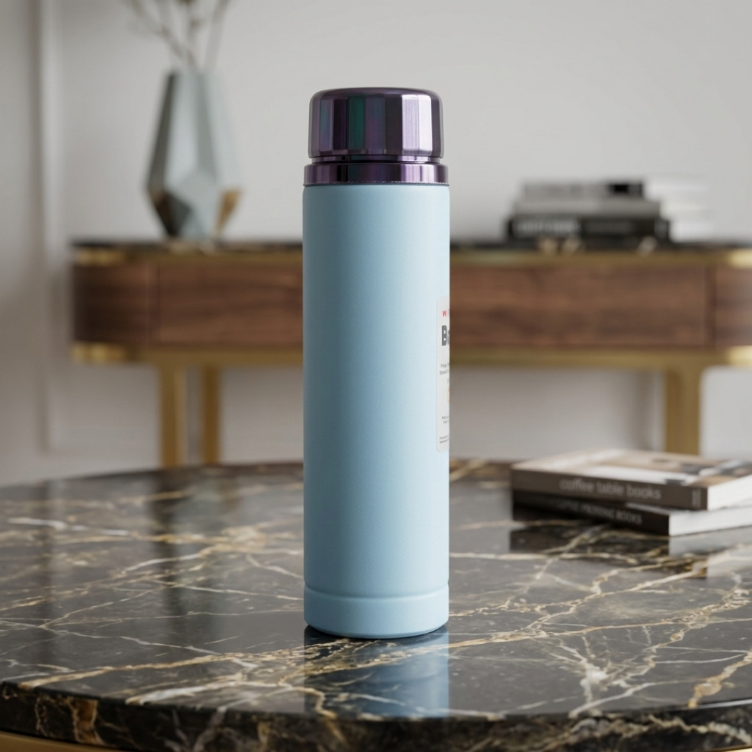 Premium Light Blue Stainless Steel Vacuum Water Bottle
