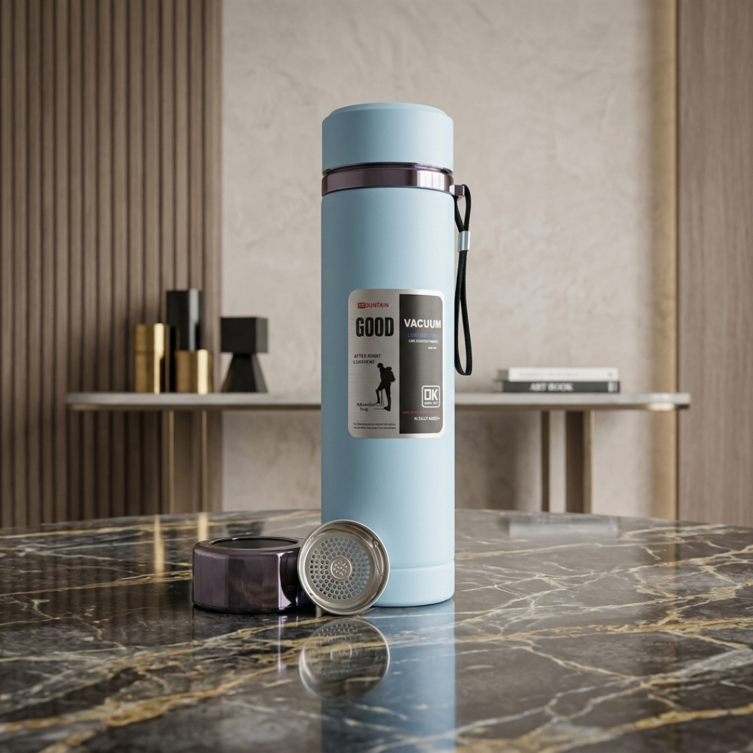 Premium Light Blue Stainless Steel Vacuum Water Bottle