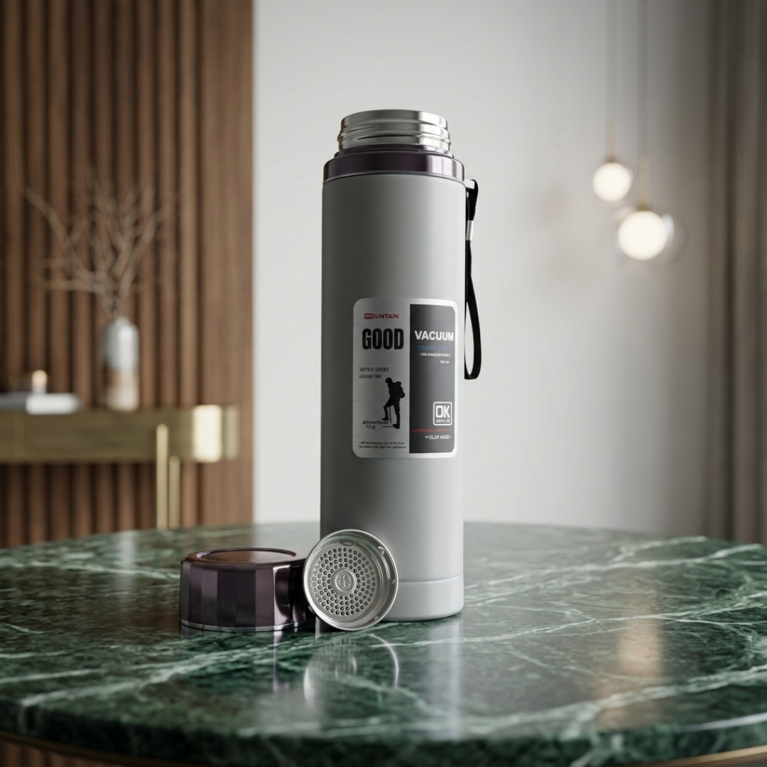 Premium Grey Vacuum Insulated Stainless Steel Water Bottle