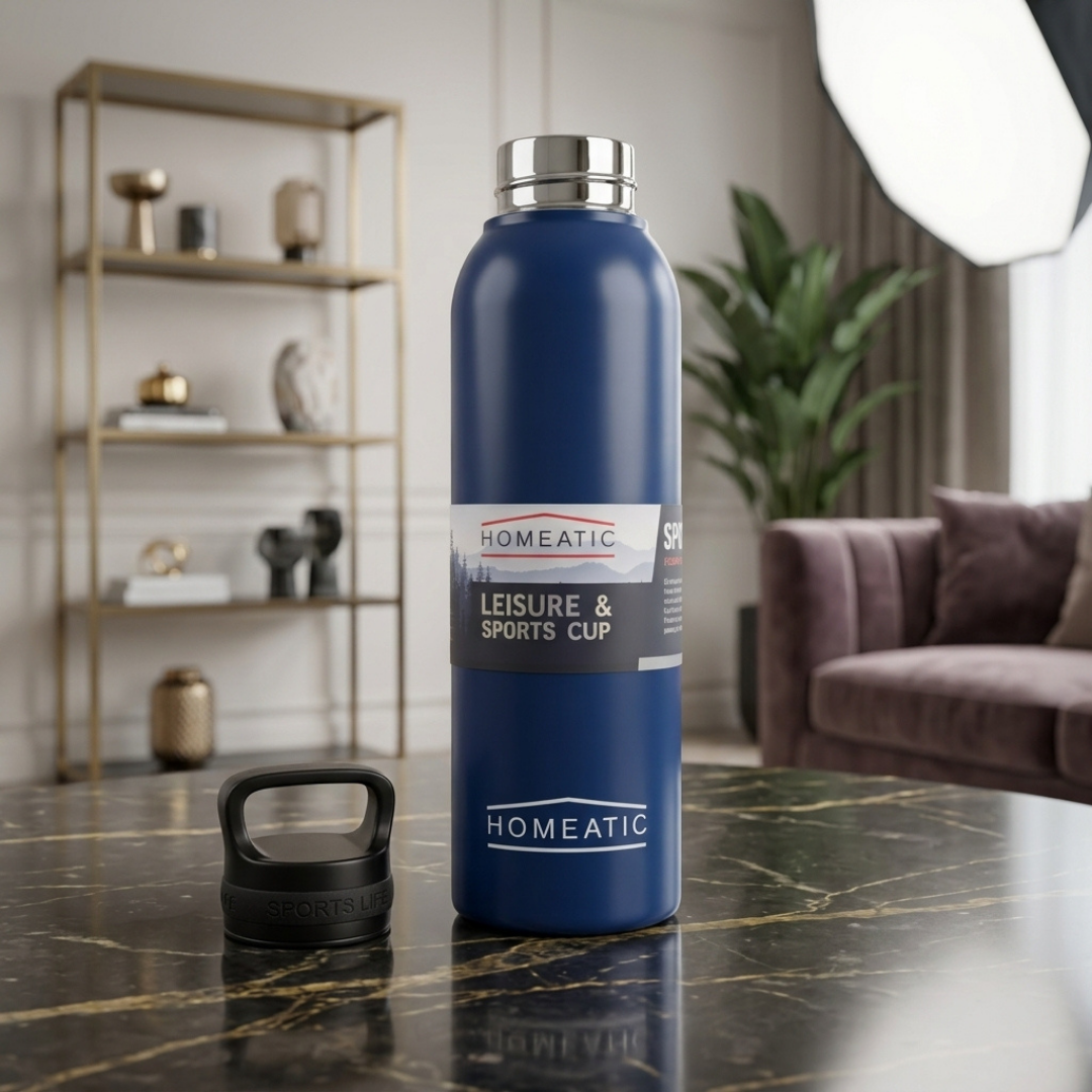 Premium Navy Blue Sports Water Bottle | Stylish Reusable Bottle for Gym, Travel & Everyday Hydration