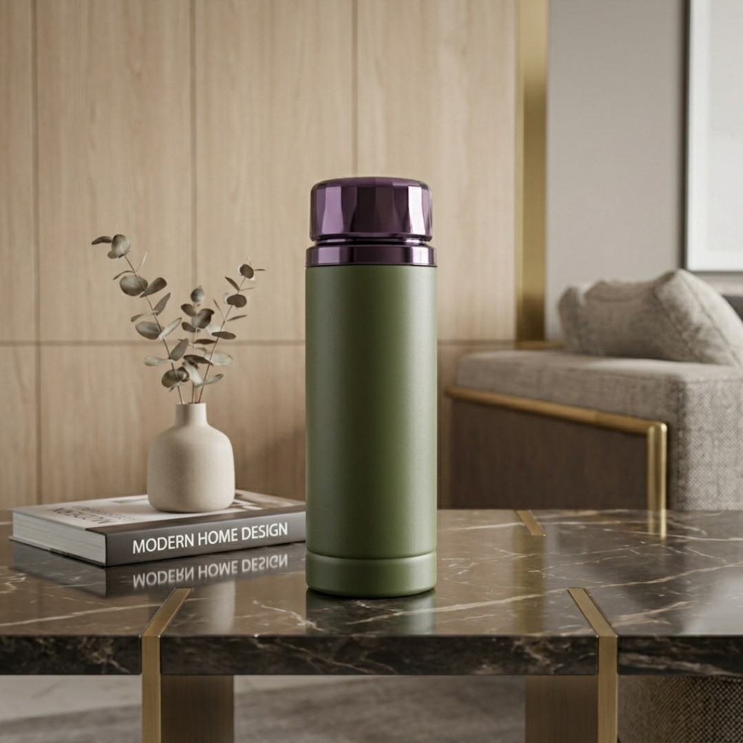 Premium Green Vacuum Water Bottle – Insulated Stainless Steel Sports Flask