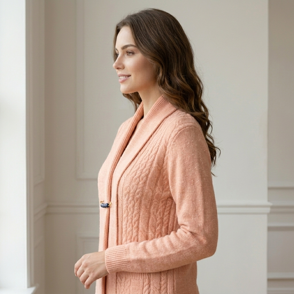 Women’s Peach Cable Knit Jersey