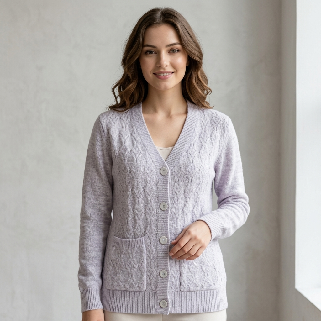 Women’s Lavender Cable Knit Jersey