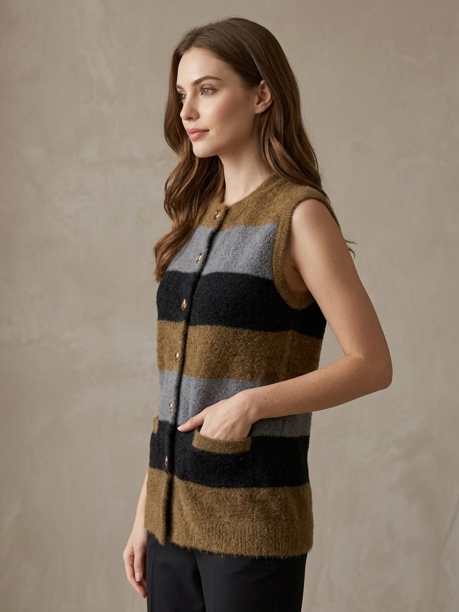 Premium Women’s Winter Sleeveless Knit Vest | Elegant Woolen Fashion