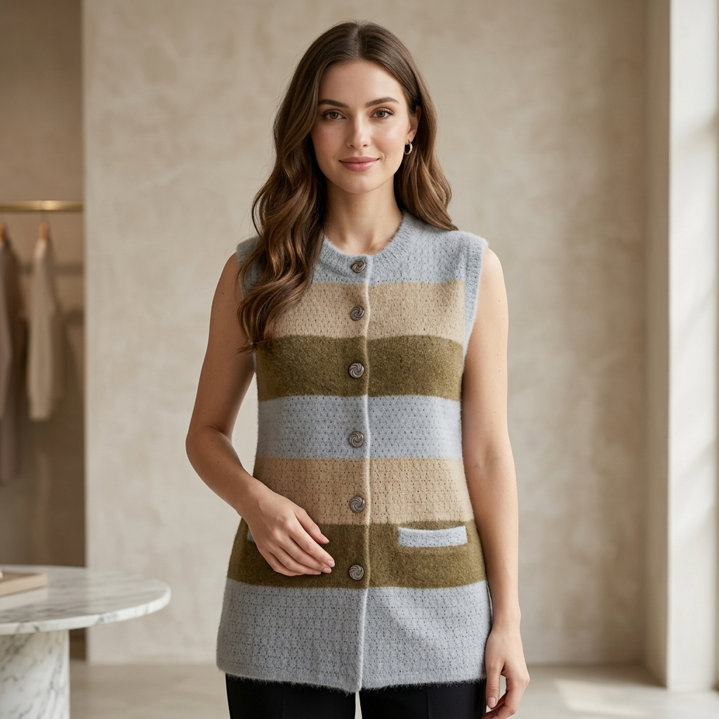 Premium Women’s Winter Sleeveless Knit Vest | Elegant Woolen Fashion