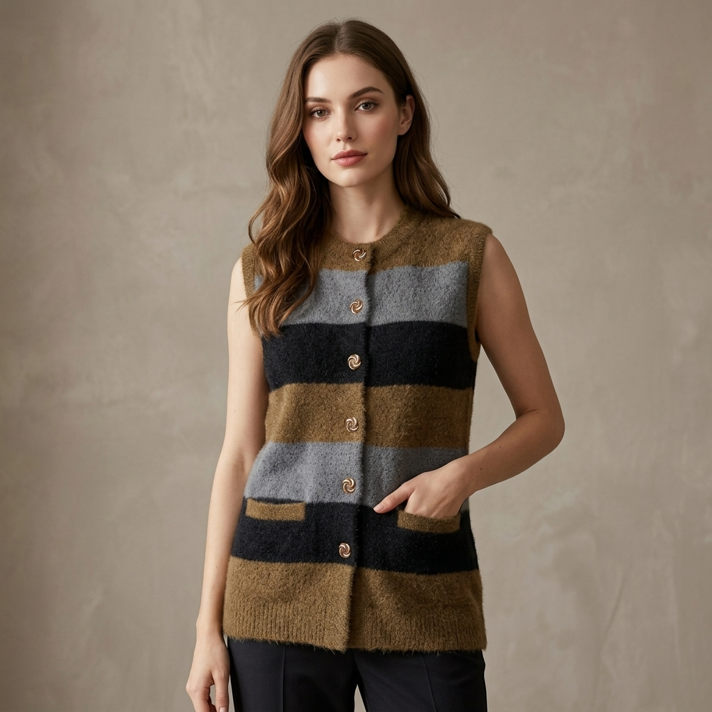 Premium Women’s Winter Sleeveless Knit Vest | Elegant Woolen Fashion