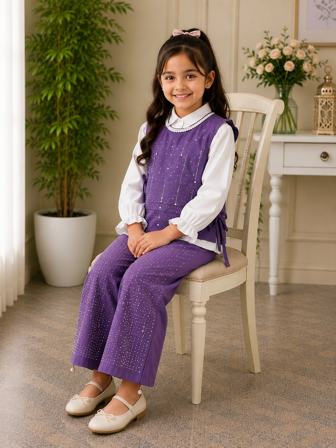 Girls Pink Fancy 2-Piece Suit – Party Wear Collection