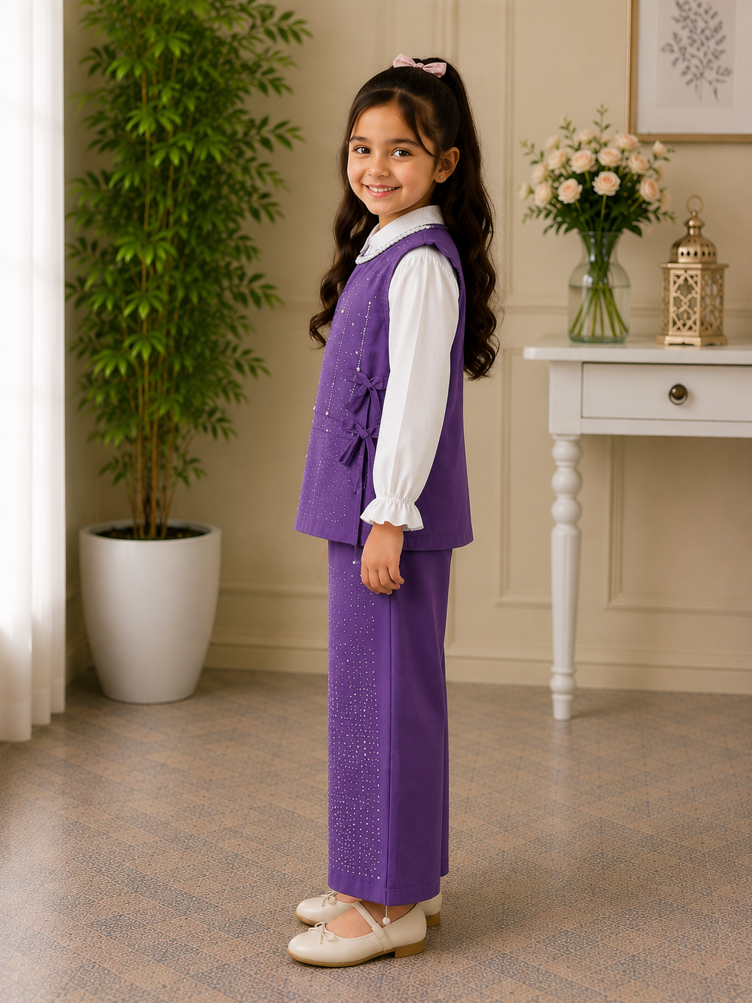 Girls Pink Fancy 2-Piece Suit – Party Wear Collection