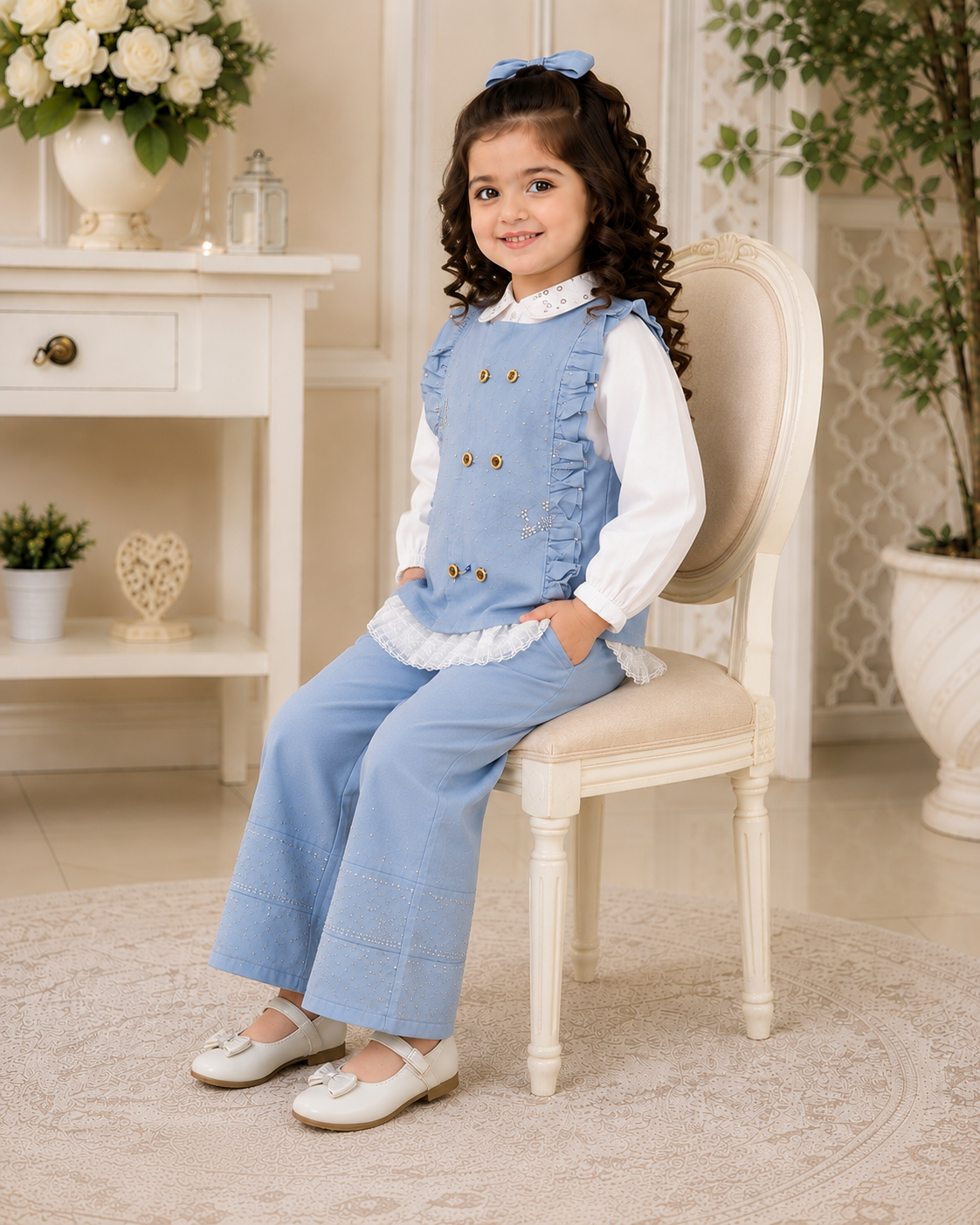 Girls Pink Fancy Dress – Elegant 2-Piece Party Wear