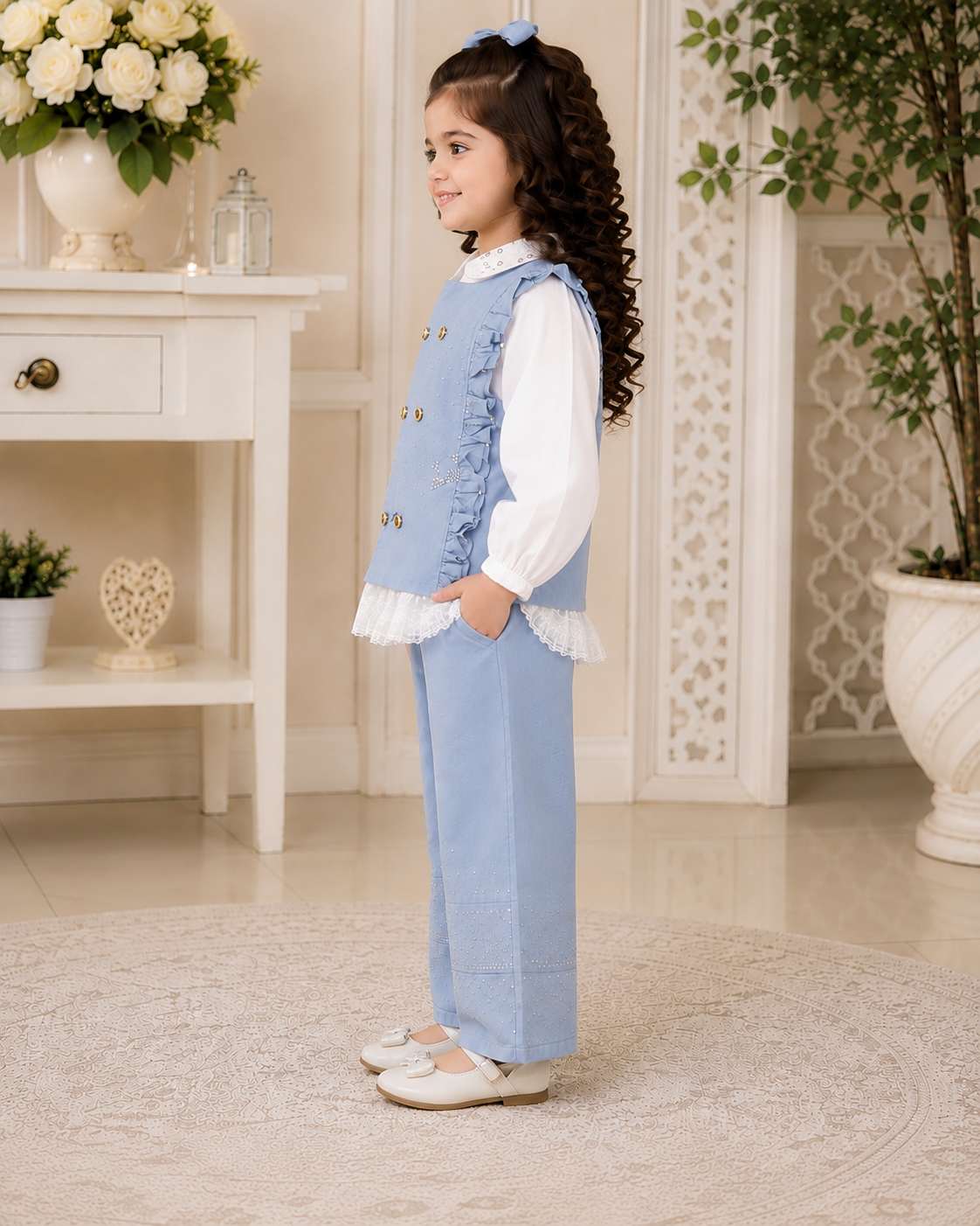 Girls Pink Fancy Dress – Elegant 2-Piece Party Wear