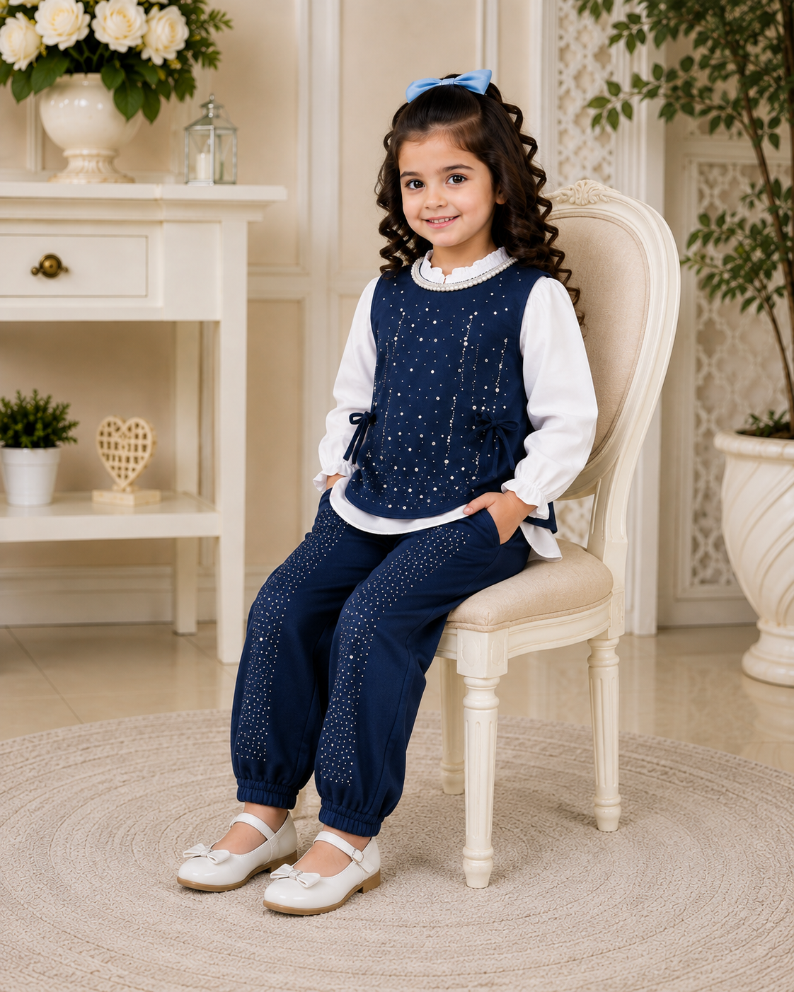 Girls Pink Embroidered 2-Piece Party Wear Suit – Stylish & Elegant