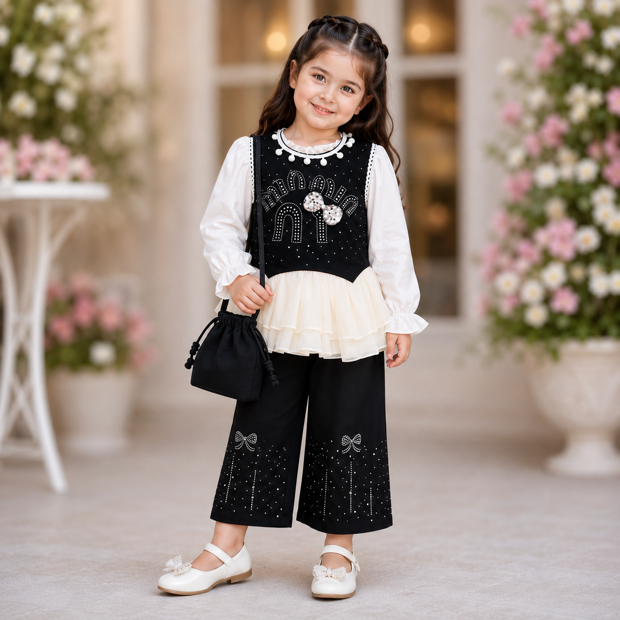 Girls Pink Party Wear 2-Piece Suit – Elegant & Stylish Outfit