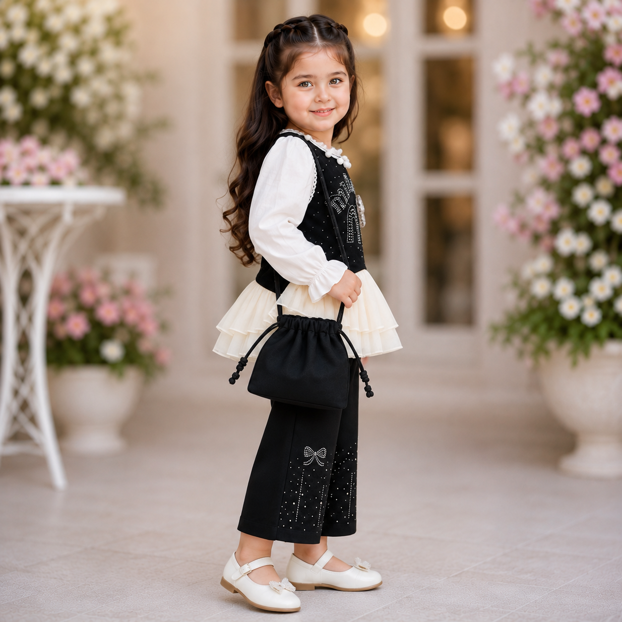 Girls Pink Party Wear 2-Piece Suit – Elegant & Stylish Outfit
