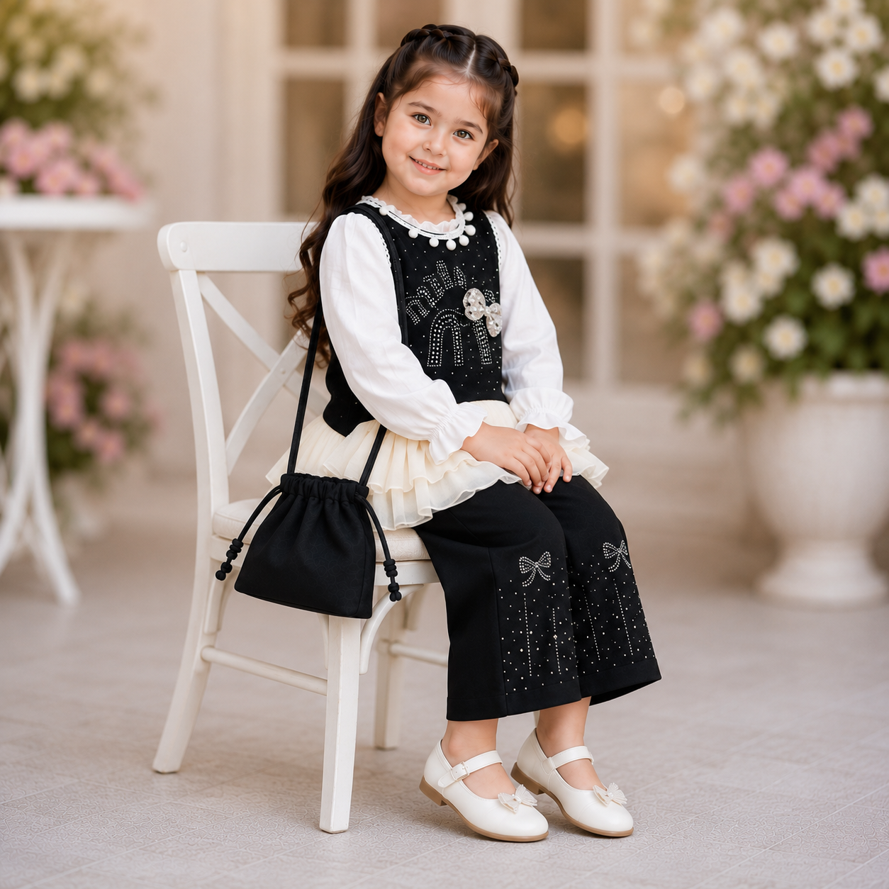 Girls Pink Party Wear 2-Piece Suit – Elegant & Stylish Outfit