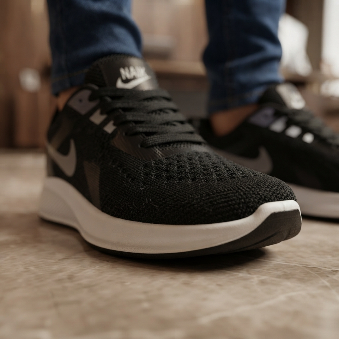 Boys Black Stylish Sneakers – Comfortable, Lightweight & Trendy Shoes for Boys