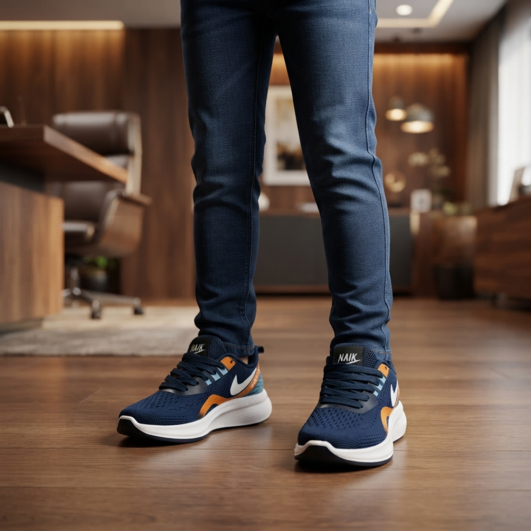 Boys Navy Blue Stylish Sneakers – Comfortable, Lightweight & Trendy Shoes for Boys