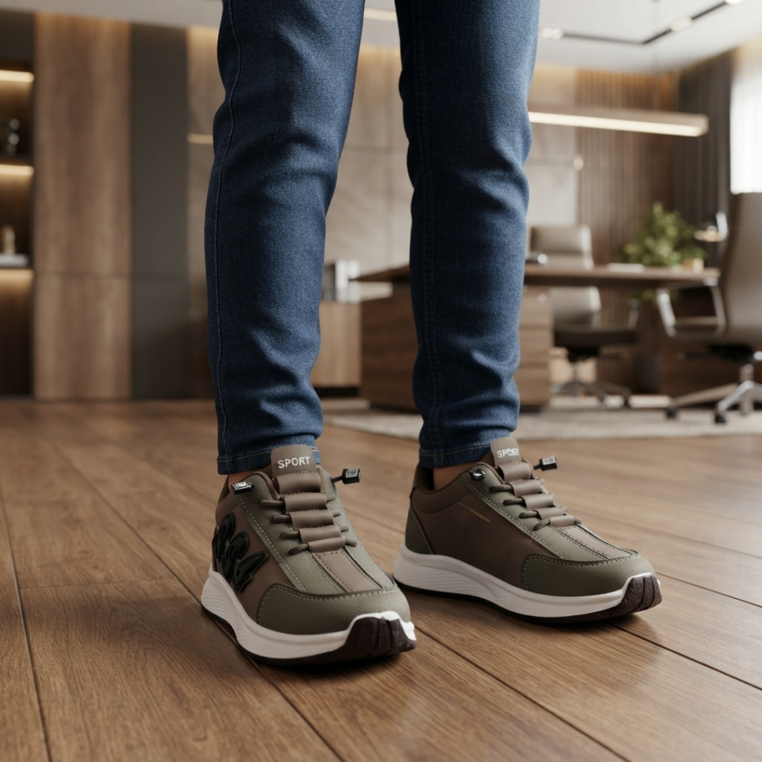 Boys Olive Green Stylish Sneakers – Comfortable, Lightweight & Trendy Casual Shoes for Boys
