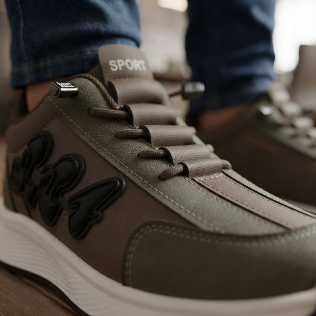Boys Olive Green Stylish Sneakers – Comfortable, Lightweight & Trendy Casual Shoes for Boys