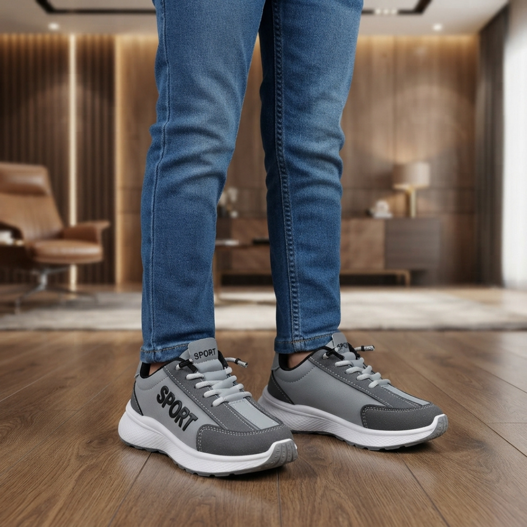 Boys Grey Stylish Sneakers – Comfortable, Lightweight & Trendy Sports Shoes for Boys