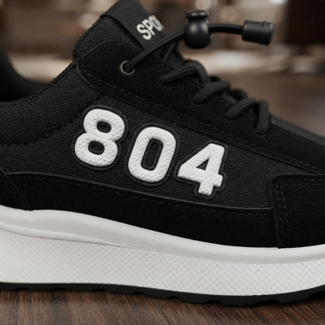804 Black & White Chunky Casual Sneakers – Stylish Comfortable Everyday Shoes