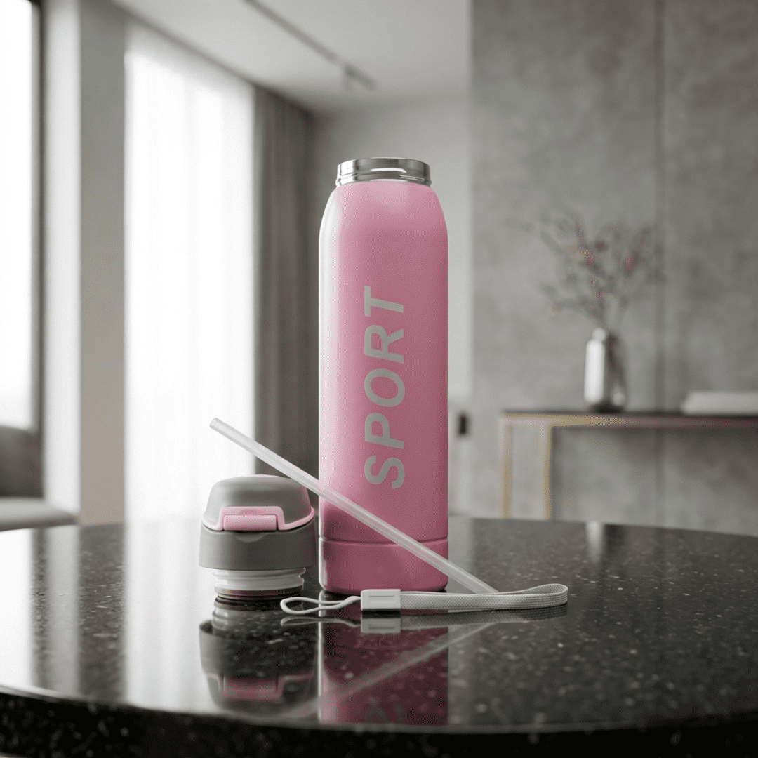 Premium Pink Sports Water Bottle – Insulated Stainless Steel Flask
