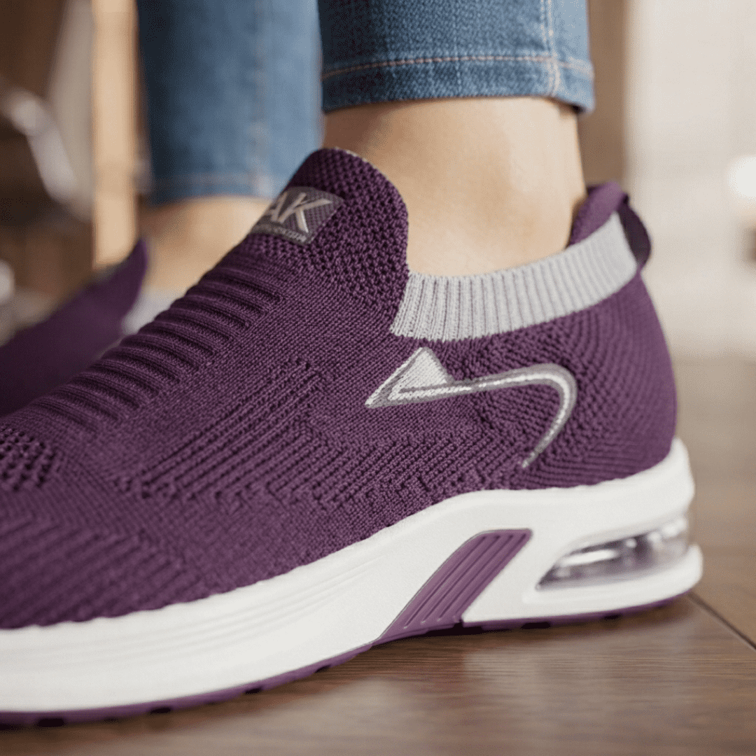 Purple Air Cushion Slip-On Sneakers for Women