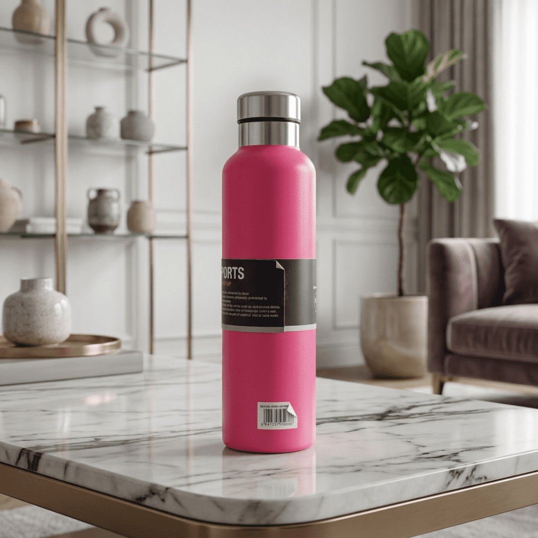 Premium Stainless Steel Water Bottle – Sports & Leisure Insulated Flask with Carry Strap