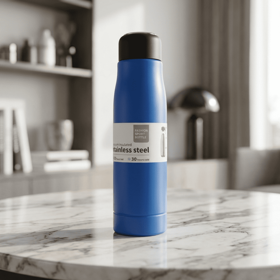 Premium Blue Stainless Steel Hot & Cold Water Bottle