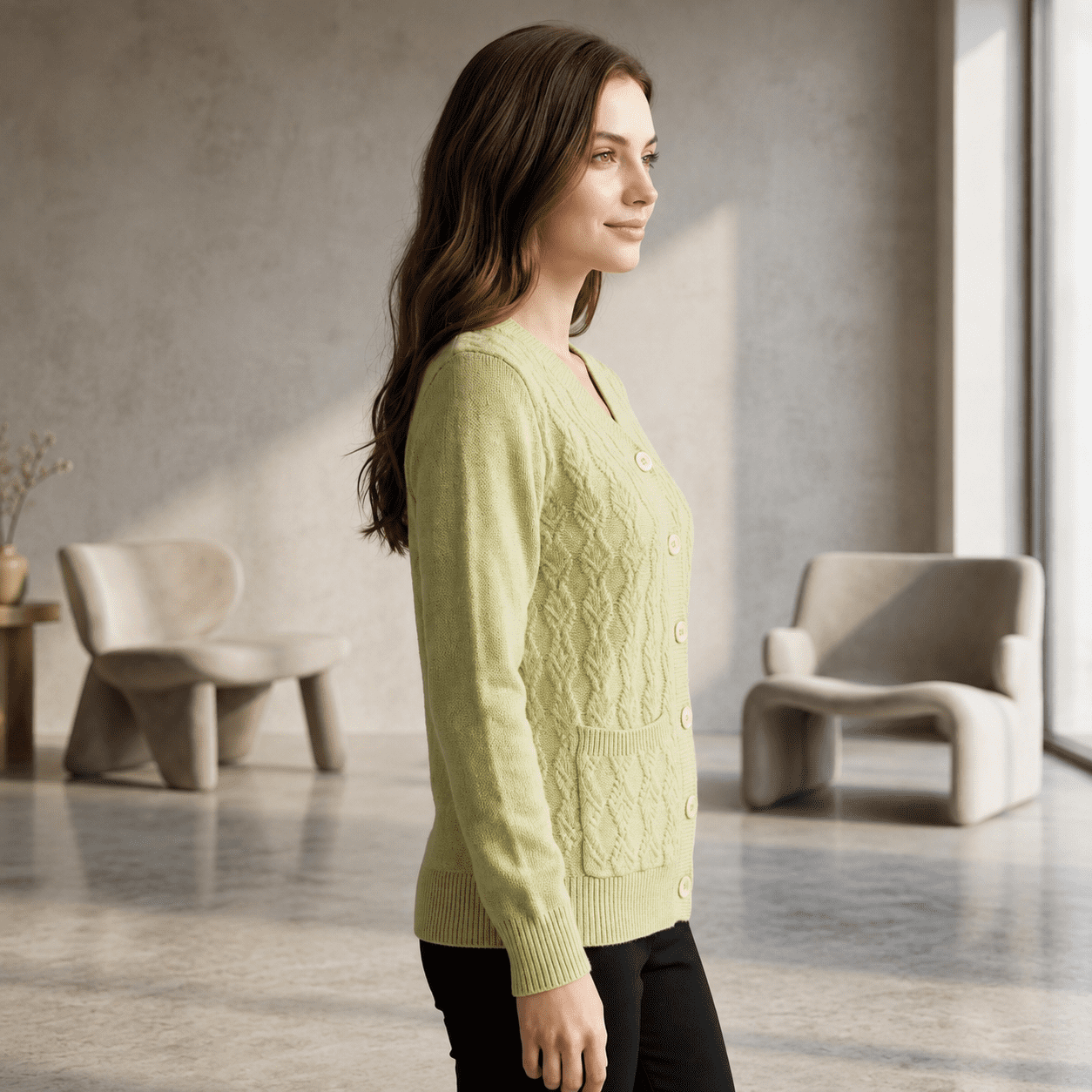 Premium Cable Knit Button-Front Cardigan for Women | Elegant Winter Fashion  Description