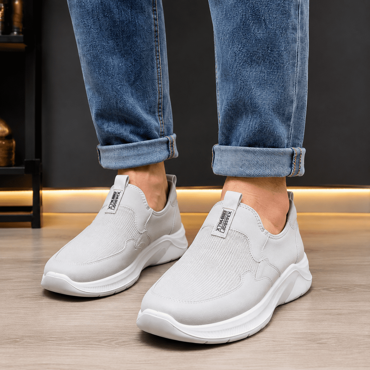 Men's Slip-On Walking Sneakers Breathable Comfortable