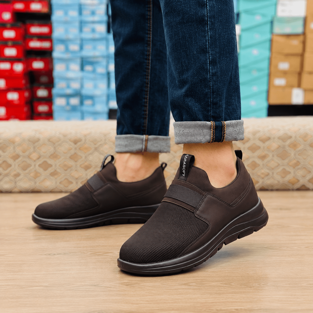 Men's Slip-On Walking Sneakers Breathable Comfortable
