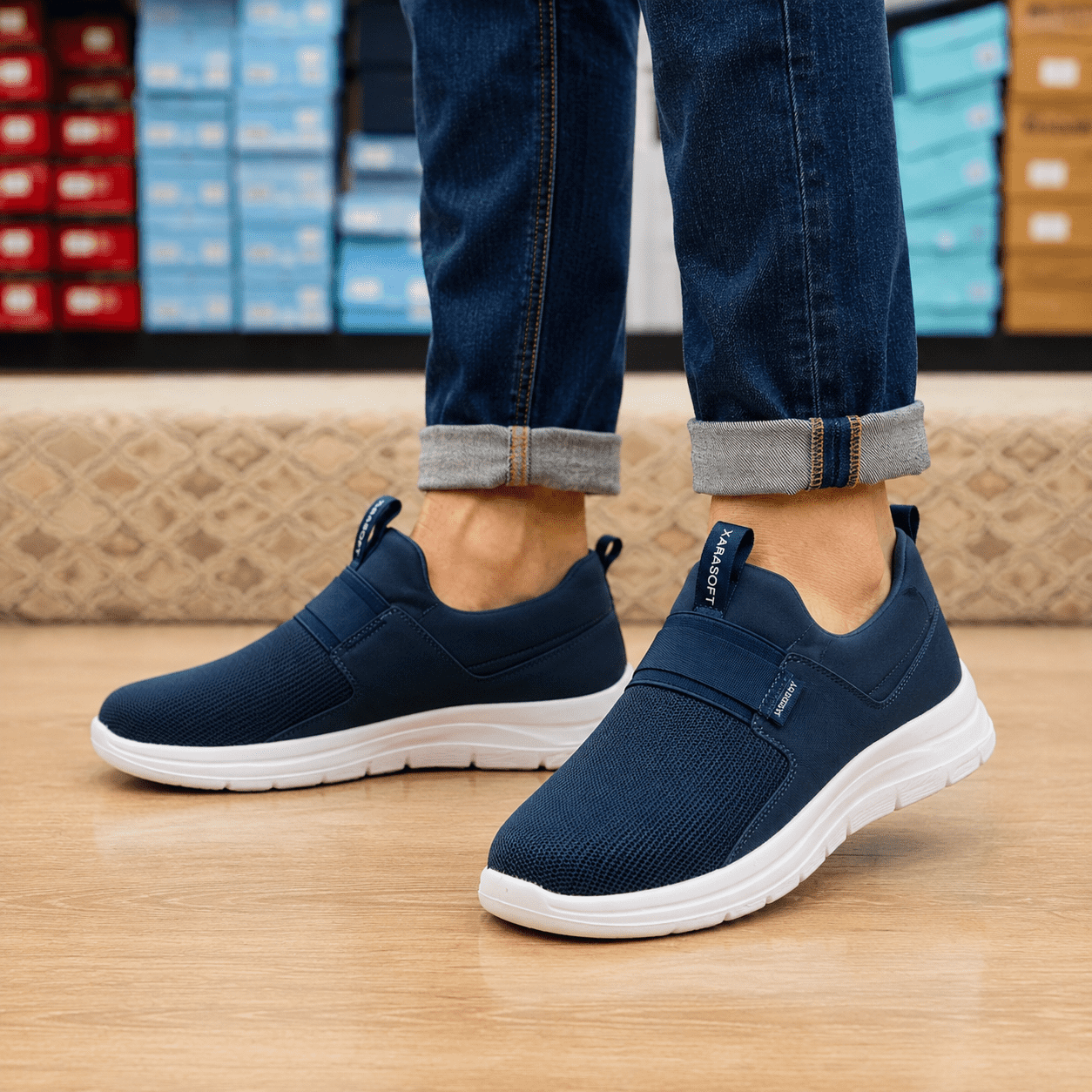 Men's Slip-On Walking Sneakers Breathable Comfortable