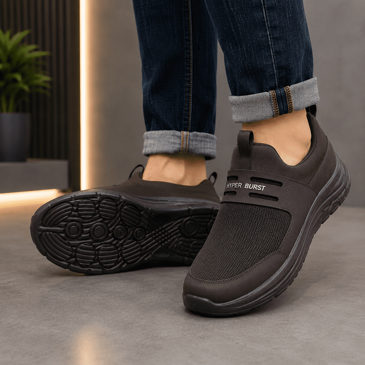 Men's Slip-On Walking Sneakers Breathable Comfortable